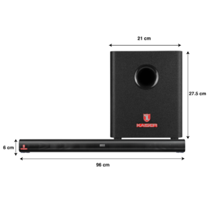 SISTEMA DE TEATRO EN CASA 2.1 CH CON BARRA DE SONIDO DE 96CM