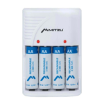 CARGADOR CON CLAVIJA DE 4 PILAS AA/AAA/2X9V/NI-MH/NI-CD/INCLUYE 4 PILAS AA 2300 mAh